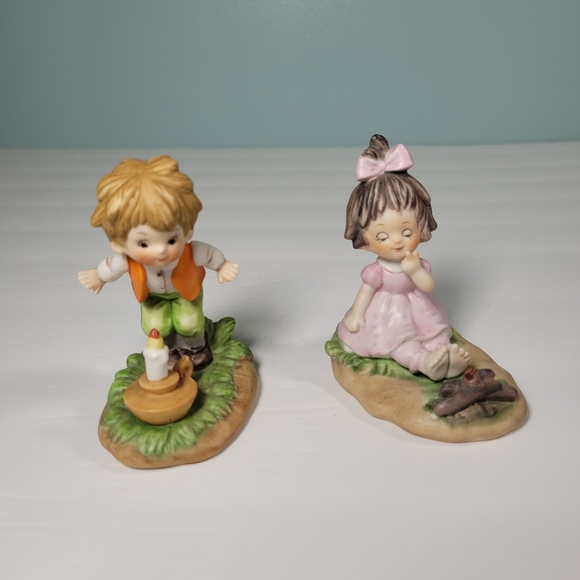 Lefton Nursery Rhymes Figurines 245 Jack Be Nimble and Little Polly Flinders HTF - Picture 4 of 14